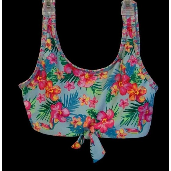 Wonder Nation Girls Hawaiian Floral Bikini Top Size XXL/2XG 18 Beach Coastal - Picture 3 of 10